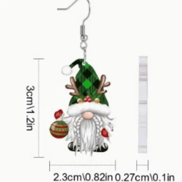Charming Christmas Antler Dwarf Acrylic Earrings - Perfect Holidays Christmas - Picture 5 of 6